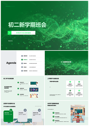 2025初二班会励志团队学习方法规划总结PPT模板
