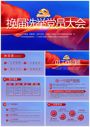 部门党支部党政换届选举党员社团协会工作总结PPT模板