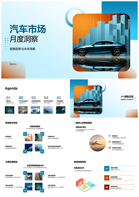 2025汽车市场月度销售趋势未来策略与电动车分析PPT模板