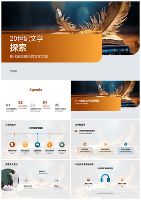 202520世纪现代后现代文学流派艺术特色及影响PPT模板