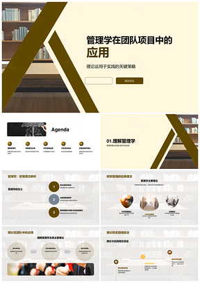 2025管理学理论应用团队项目角色沟通冲突管理PPT模板