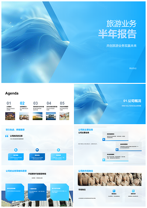 2025旅游半年报公司历史业务策略开发服务关怀竞争优势PPT模板