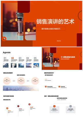 2025销售演讲艺术业务流程麦克风运用PPT模板
