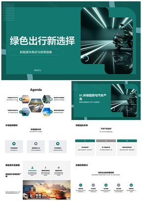 2025新能源车政策优惠助推绿色出行环保趋势PPT模板