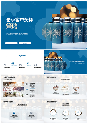 2025冬季大雪客户关怀暖手宝保温杯提升满意忠诚回购率PPT模板