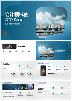2025会计数字化浪潮下经济挑战机遇与自动化云计算发展路径PPT模板