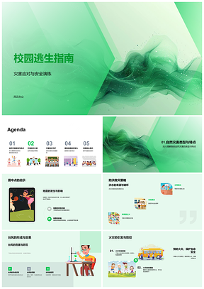2025校园自然灾害逃生演练应对路线指南PPT模板