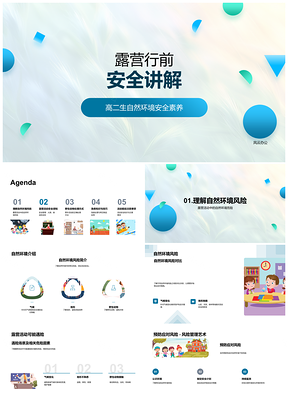 2025露营行前安全指南自然风险火源食品虫兽急救PPT模板