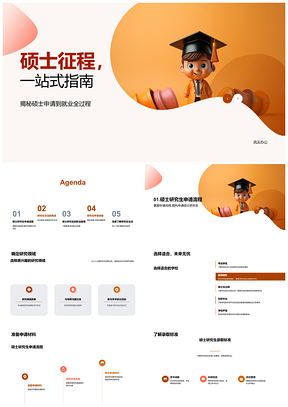 2025硕士申请就业研究选材录取面试管理毕业攻略PPT模板