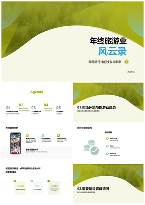 202520XX年度旅行社团队旅游业工作总结汇报市场环境PPT模板