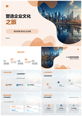 2025公司发展历程企业文化塑造实践与员工参与增效展望PPT模板