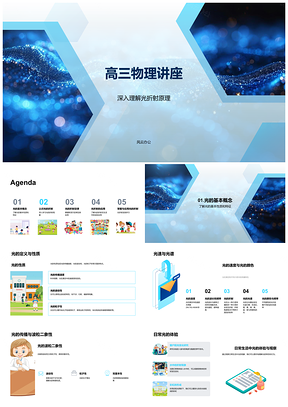 2025高三物理光学原理仪器光速光谱讲座PPT模板