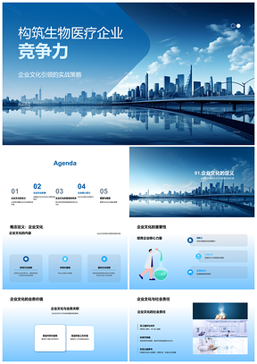 2025生物医疗企业战略文化培训品牌员工满意PPT模板