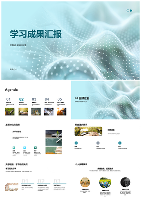 2025学习成果个性计划亮点难点策略格形总结探究PPT模板
