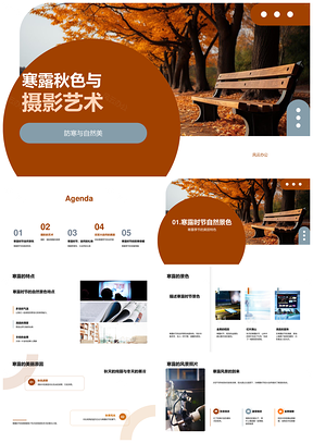 2025寒露秋色摄影艺术自然美景保暖技巧PPT模板