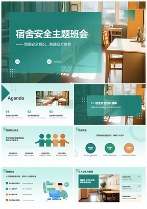 2025学生宿舍安全教育班会应急演练风险预防PPT模板