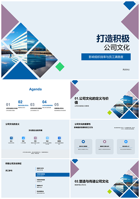 2025积极文化提升组织效率员工满意愿景价值观PPT模板
