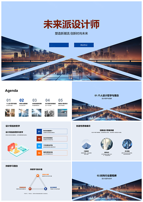 2025未来派设计师创新思维驱动时尚城市景观趋势PPT模板