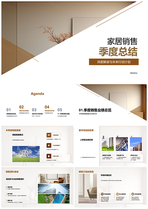 2025家居季度销售总结分析团队业绩案例策略计划PPT模板