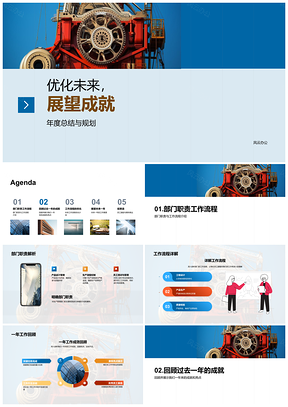 2025工业机械年度规划流程优化提效展望成就PPT模板