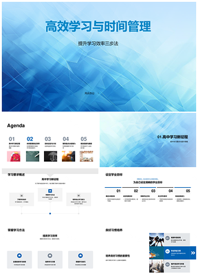 2025高效学习分形几何时间管理方法习惯学业目标自主原则PPT模板