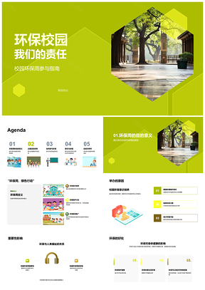 2025校园环保周学生共建绿色健康校园PPT模板