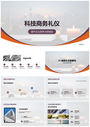 2025科技商务礼仪助力企业品牌竞争力PPT模板