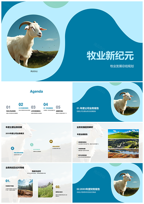 2025牧业新纪元年度财务总结与业务拓展牧羊发展PPT模板