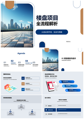 2025楼盘全流程解析选址规划设计管理风险定位摩天大楼PPT模板