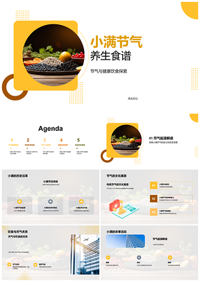 2025小满节气养生药膳食材健康饮食PPT模板
