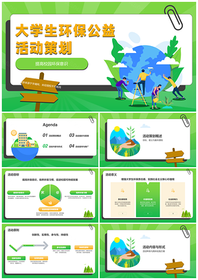 2025大学生环保公益行动助力校园可持续发展PPT模板