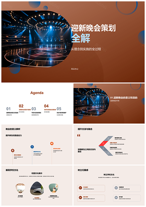 2025迎新晚会策划新生融合校园文化创意展示PPT模板