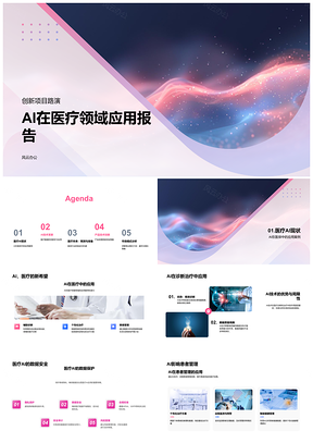 2025AI医疗创新路演技术整合数据安全临床决策PPT模板