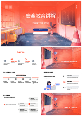 2025二年级师生共建校园安全生理心理教育PPT模板