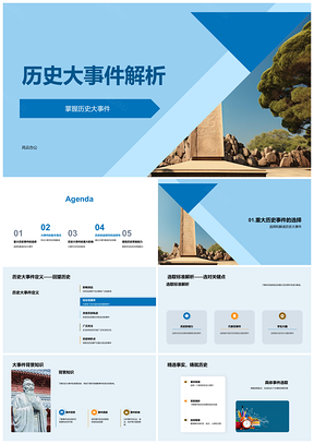2025古代卷轴探历史大事件思维学习策略PPT模板