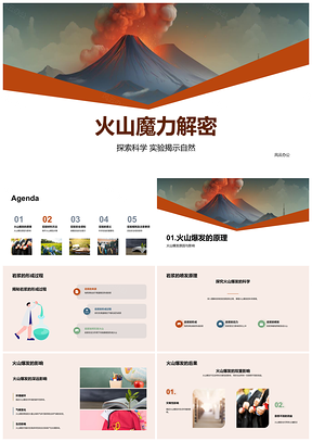 2025火山魔力实验揭秘爆发岩浆小苏打食醋安全PPT模板