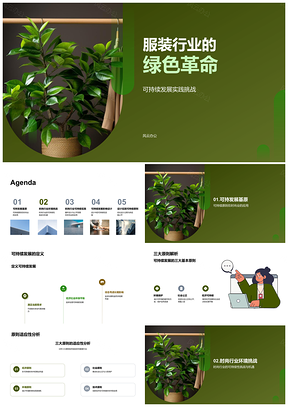 2025服装行业绿色革命可持续时尚环保材料循环设计PPT模板