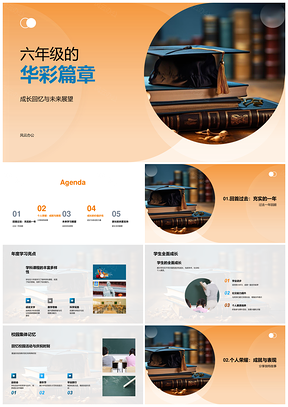 2025六年级成长记忆社团活动毕业展望未来PPT模板