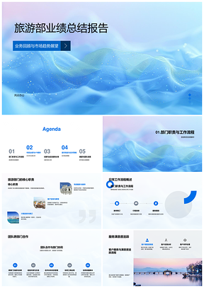 2025旅游部年度业务总结业绩指标与趋势展望PPT模板