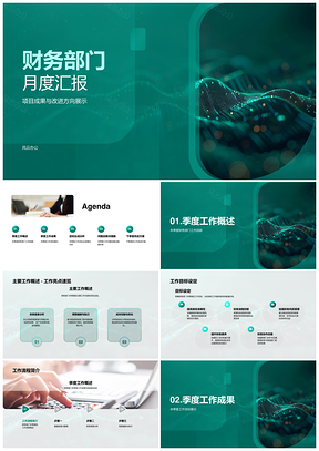 2025财务部月度汇报成果目标改进流程总结PPT模板