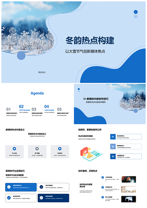 2025大雪节气新媒体热点内容创作规则PPT模板