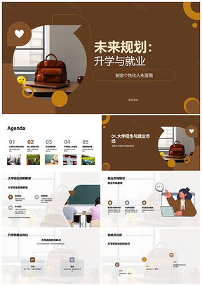 2025升学就业未来规划个性蓝图政策市场PPT模板
