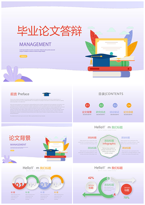 本硕博毕业论文答辩学术研究PPT模板