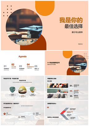 2025求职专业证强技能实习项目解难题毕业优选PPT模板