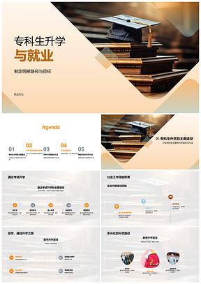 2025专科生升学就业规划与自考专升本教育PPT模板