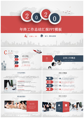 2019年终总结2020新年计划述职报告PPT模板