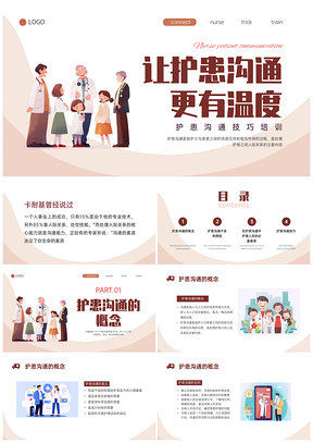 2025深红插画医务护患沟通技巧培训门诊急诊品管圈PPT模板