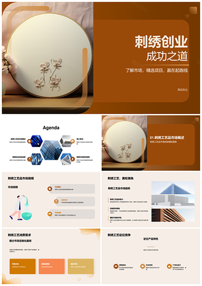 2025刺绣工艺品创业盈利策略与市场趋势PPT模板