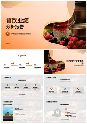 2025餐饮业绩分析营销行业数据营业额利润满意度服务改进PPT模板