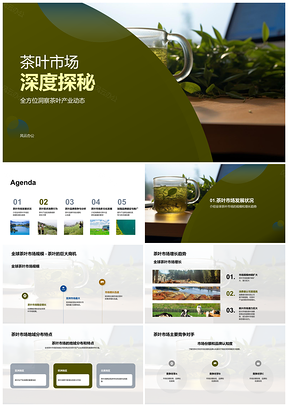 2025全球茶叶市场规模增长趋势及地域分布分析PPT模板